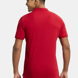 Jockey Men Red Solid Polo Collar T-shirt image 4