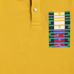 Tommy Hilfiger Boys Yellow Printed Polo Collar T-shirt image 4