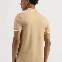 United Colors of Benetton Men Solid Polo Collar Cotton T-shirt image 4