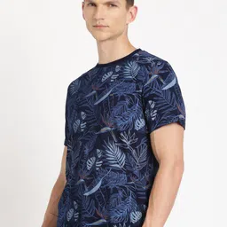 Indian Terrain Floral Printed Pure Cotton Slim Fit T-shirt image 4