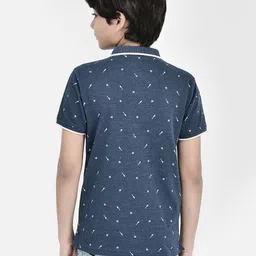 Crimsoune Club Boys Self Design Printed Cotton Slim Fit T-shirt image 5