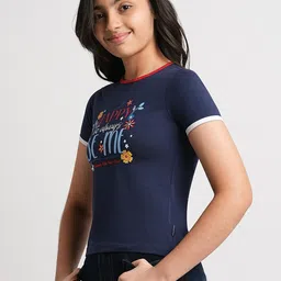 Beverly Hills Polo Club Girls Typography Printed Short Sleeves Casual T-shirt image 4