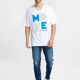 Being Human Typography Printed V-Neck T-shirt image 5