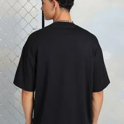 HIGHLANDER Typography Printed Drop-Shoulder Sleeves Cotton Oversized T-shirt image 5