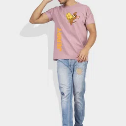 Greylongg Men Tom & Jerry Graphic Printed Round Neck Cotton T-shirt image 5