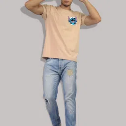 Greylongg Men Graphic Printed Round Neck Cotton T-shirt image 4