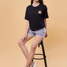 Enamor Printed Cotton Drop-Shoulder Sleeves Boxy T-shirt image 2