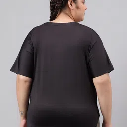 MKH Plus Size Typography Printed Drop-Shoulder Sleeves Dri-FIT Relaxed Fit Sports T-shirt image 3