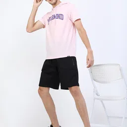 HIGHLANDER Men Pink Typography Printed Slim Fit T-shirt image 5