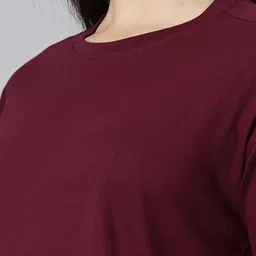 Kryptic Pack Of 2 Pure Cotton Drop-Shoulder Sleeves Relaxed Fit Crop T-shirts image 2