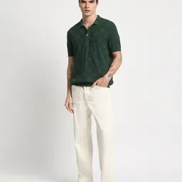 THE BEAR HOUSE Checked Polo Collar Cotton T-shirt image 5