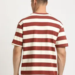 THE BEAR HOUSE Striped Round Neck Drop-Shoulder Sleeves Relaxed Fit T-shirt image 5