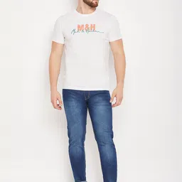 Mast & Harbour White Typography Printed Pure Cotton T-shirt-picture-41