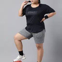 MKH Plus Size Drop Shoulder Sleeves Relaxed Fit Dri-FIT Sports T-shirt image 4