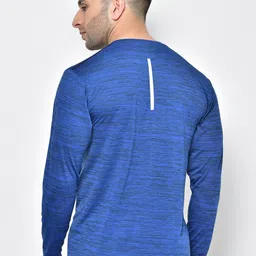 CHKOKKO Abstract Printed Round Neck Long Sleeves Raw Edge Sports T-shirt image 4