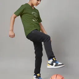 Friskers Boys Typography Printed Pure Cotton V-Neck Slim Fit T-shirt image 3