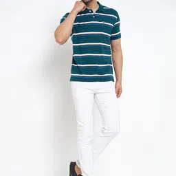 Duke Striped Polo Collar Cotton Casual T-shirt image 2