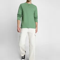 VEIRDO Henley Neck Pure Cotton T-shirt image 2