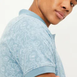 max Floral Printed Polo Collar Slim Fit T-shirt image 3