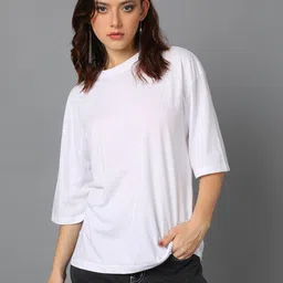 Kotty Round Neck Drop-Shoulder Sleeves Oversized T-shirt image 5