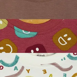 MINI KLUB Infants Boys Pack Of 3 Conversational Printed Round Neck T-shirt image 2