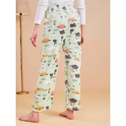 Secrets By ZeroKaata Assorted Printed Fleece Fur Lounge Pants For Women Multi-Color (Pack of 2) image 3