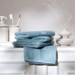 Feather & Spun Blue Organic Cotton - Face Towel (Pack of 4) (M) image 1