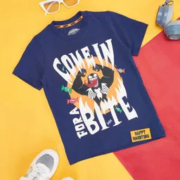 Pantaloons Junior Boys Typography Printed Cotton T-shirt-picture-33