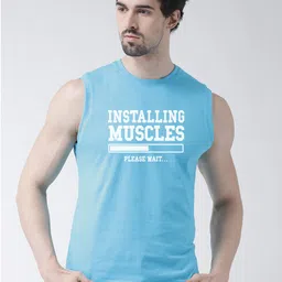 Friskers Typography Pure Sleeveless Cotton Slim Fit T-shirt-image-39