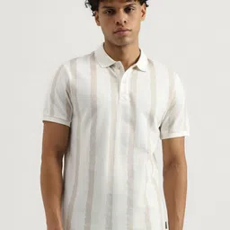 United Colors of Benetton Men Striped Polo Collar Pure Cotton T-shirt-picture-29
