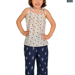 Tiny Bunnies Girls Pack Of 2 Printed Shoulder Strap Pure Cotton Top With Trousers-picture-24