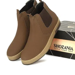 SHOZANIA Men Round Toe Mid-Top Chelsea Boots image 2