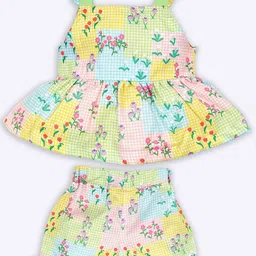 Babys Day Girls Shoulder Straps Printed Top with Shorts image 2