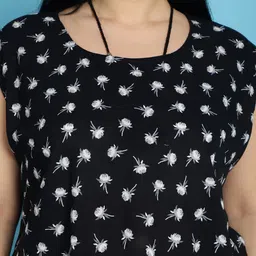 tag 7 TAG 7Plus Size Floral Printed  Flared Sleeves Pure Cotton Top & Palazzos With Shrug image 4