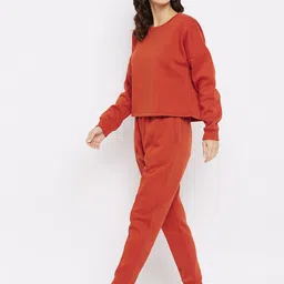 Nun Women Rust Fleece Sweatshirt with Jogger image 2