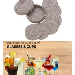 LADLI JEE Set Of 6 Brown Round TexturedCoasters image 4