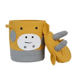 Hosta Homes Mustrad Cartoon Face-Patterned Cotton Laundry Bag With Cover image 3