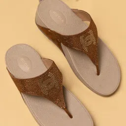 ROCIA By Regal Tan Women Diamond Studded Comfort Wedges Heels-image-22