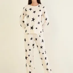 Sweet Dreams Women Off White Printed Long Sleeves Top and Pajama-image-81