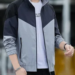 abbl Polyester Fashionable Full Sleeves Winter Men's Jacket For Winter Comfortable Huddy For Adult Boys (Large, Grey) image 3