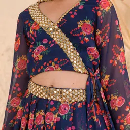 pspeaches Girls Printed Ready to Wear Lehenga & Blouse With Dupatta image 2