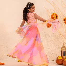 pspeaches Girls Embroidered Thread Work Ready to Wear Lehenga & Blouse With Dupatta image 4