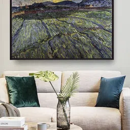 The Art House Enclosed Field with Rising Sun By Van Gogh Framed Wall Art-picture-11