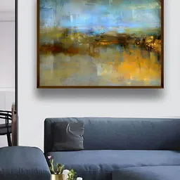 The Art House Blue & Brown Abstract Wooden Wall Art-image-71