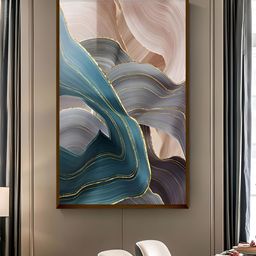 The Art House Brown & Blue Abstract Wooden Wall Art-picture-22