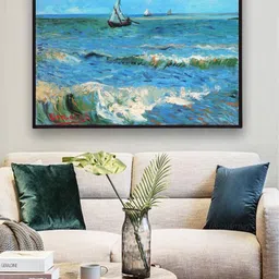 The Art House The Sea At Les Saintes Maries De La Mer By Van Gogh Framed Wall Painting-picture-29