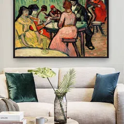 The Art House Green & Yellow The Brothel (Le Lupanar) By Van Gogh Framed Painting-picture-12