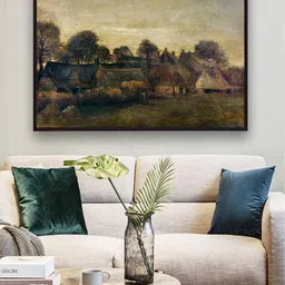 The Art House Farming Village at Twilight By Van Gogh Framed Wall Painting-picture-38