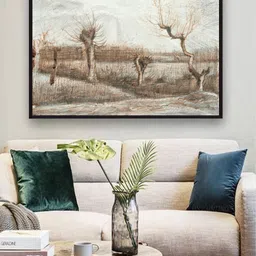 The Art House Brown & White Tetards (Pollards) By Van Gogh Framed Painting-picture-21