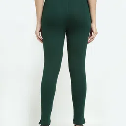 TAG 7 Women Set of 2 Green & Brown Solid Ankle-Length Leggings image 3